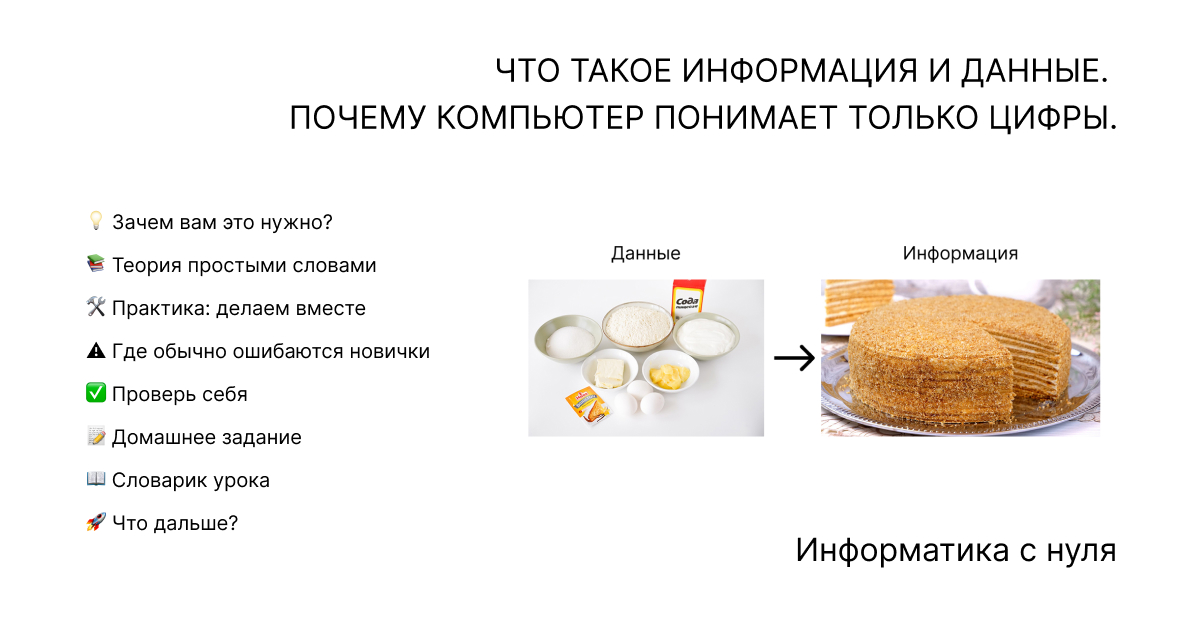Что такое информация и данные. Почему компьютер понимает только цифры.